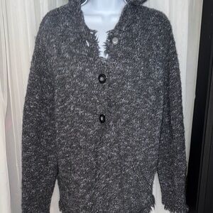 Woolrich Gray and White Cozy Cardigan Sweater